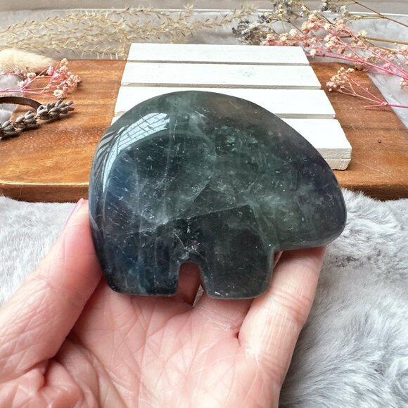 Gorgeous Fluorite Bear Carving - Picture 8 of 8
